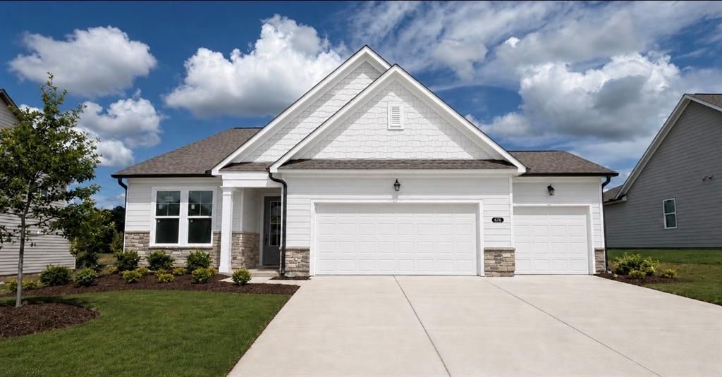The Glenwood A floor plan by Davidson Homes: 1-story, 3-car garage home for sale in Wehunt Meadows, Hoschton, Georgia.