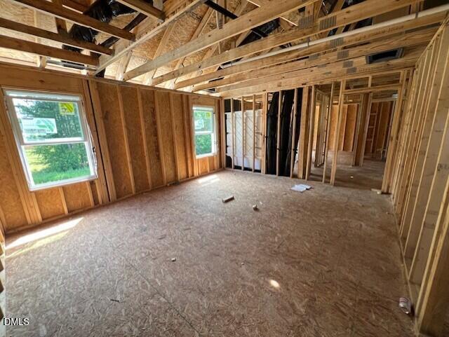 Interior framing of The Willow D floor plan at Wellers Knoll, a new construction home in Lillington, North Carolina.