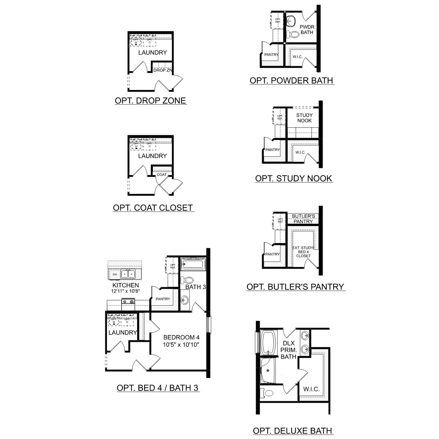 2 - The Daphne E buildable floor plan layout in Davidson Homes Homes' Bailey Park community.