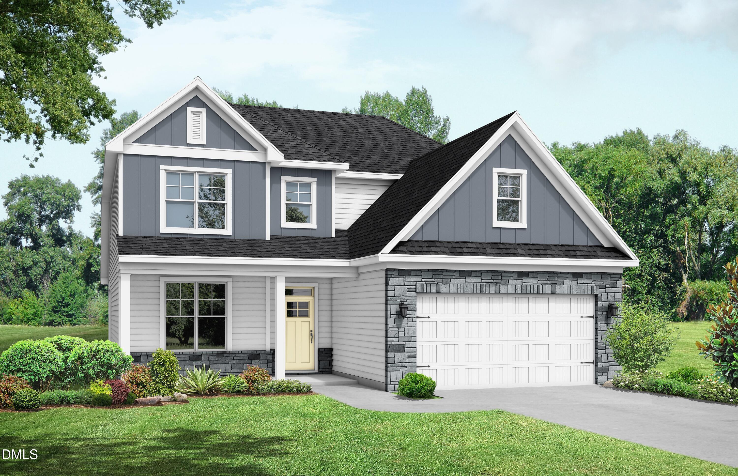 Two-story Ash C floor plan by Davidson Homes with 2-car garage in Woodland Crossing, Zebulon, North Carolina.