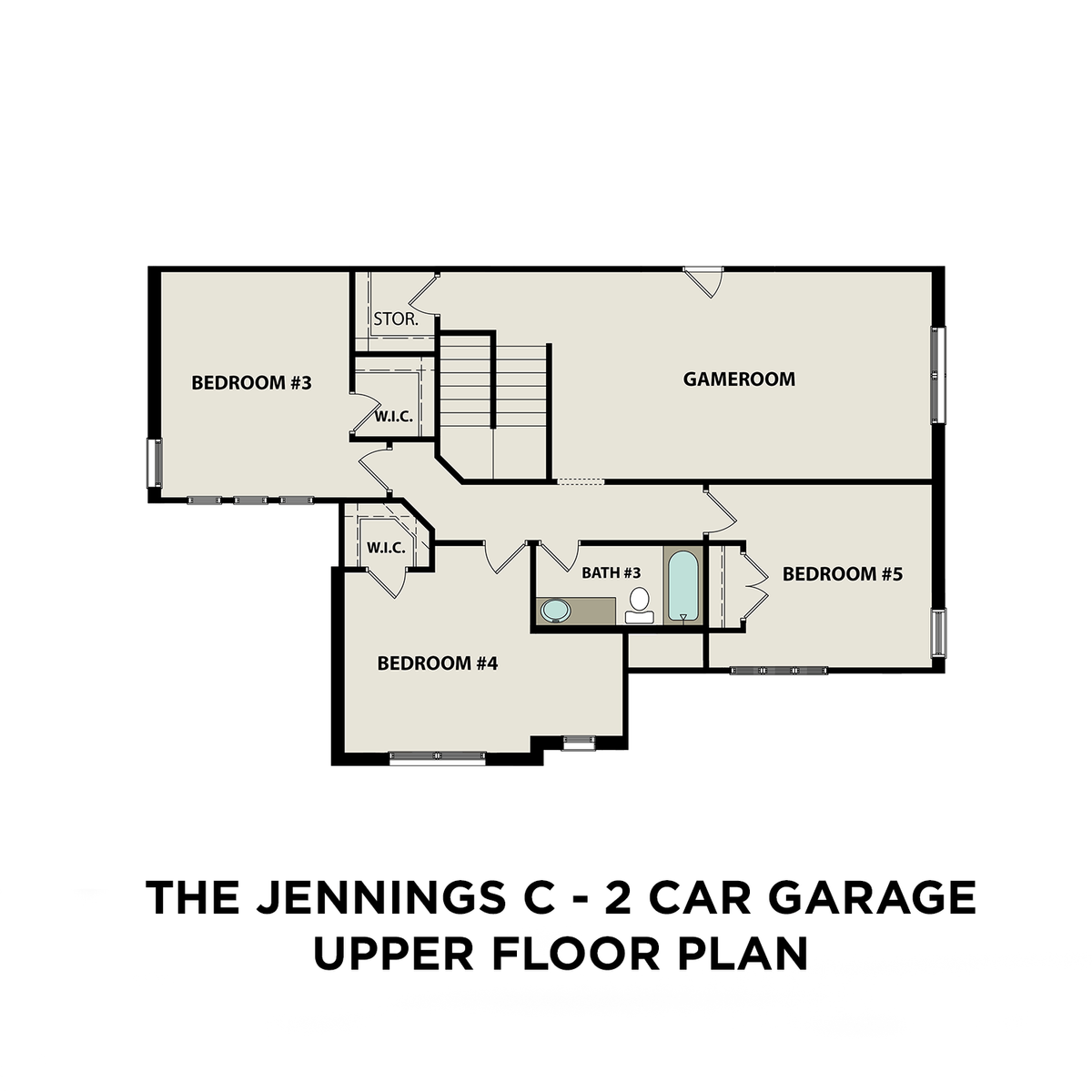 2 - The Jennings C buildable floor plan layout in Davidson Homes' Carellton community.