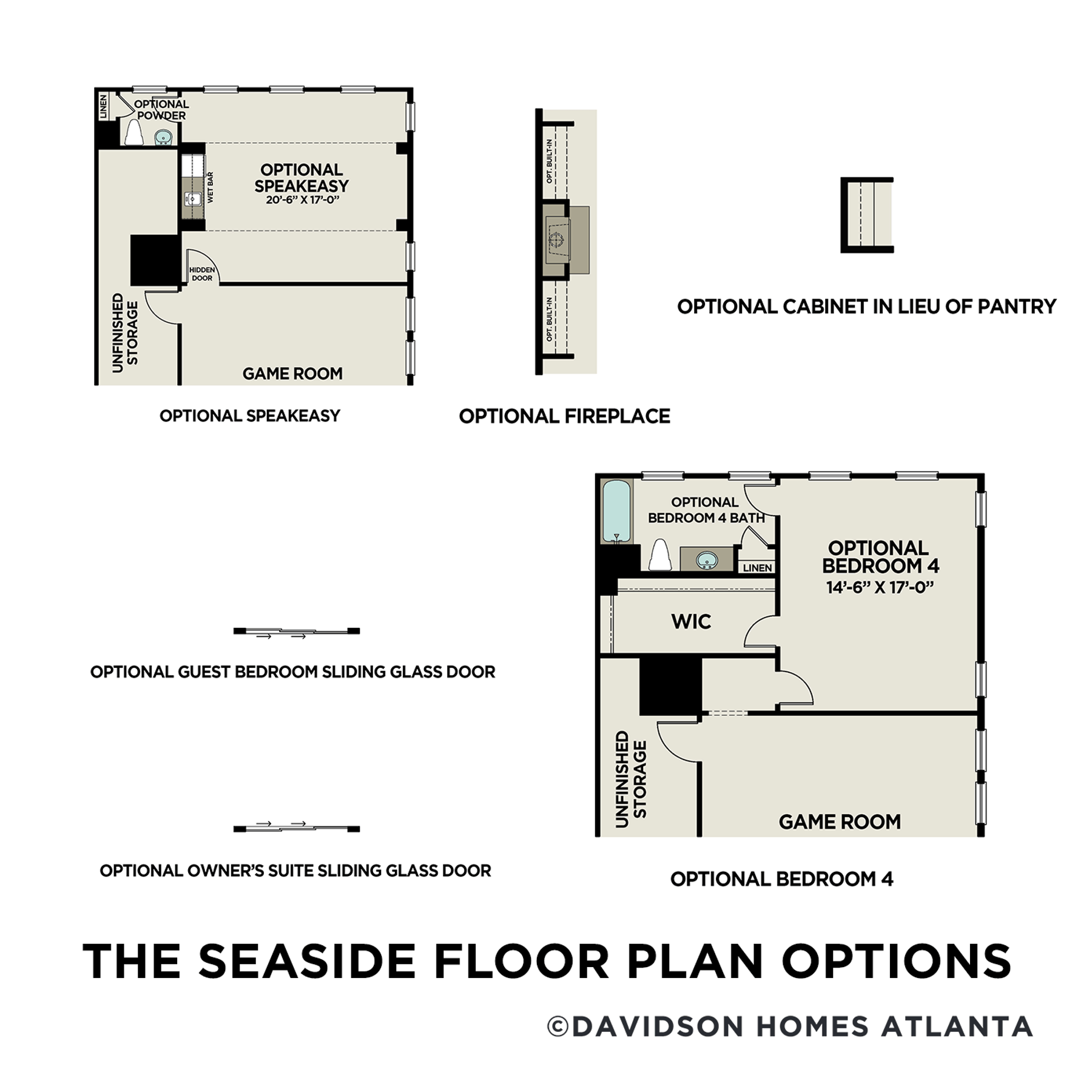3 - The Seaside B buildable floor plan layout in Davidson Homes Homes' The Village at Towne Lake community.