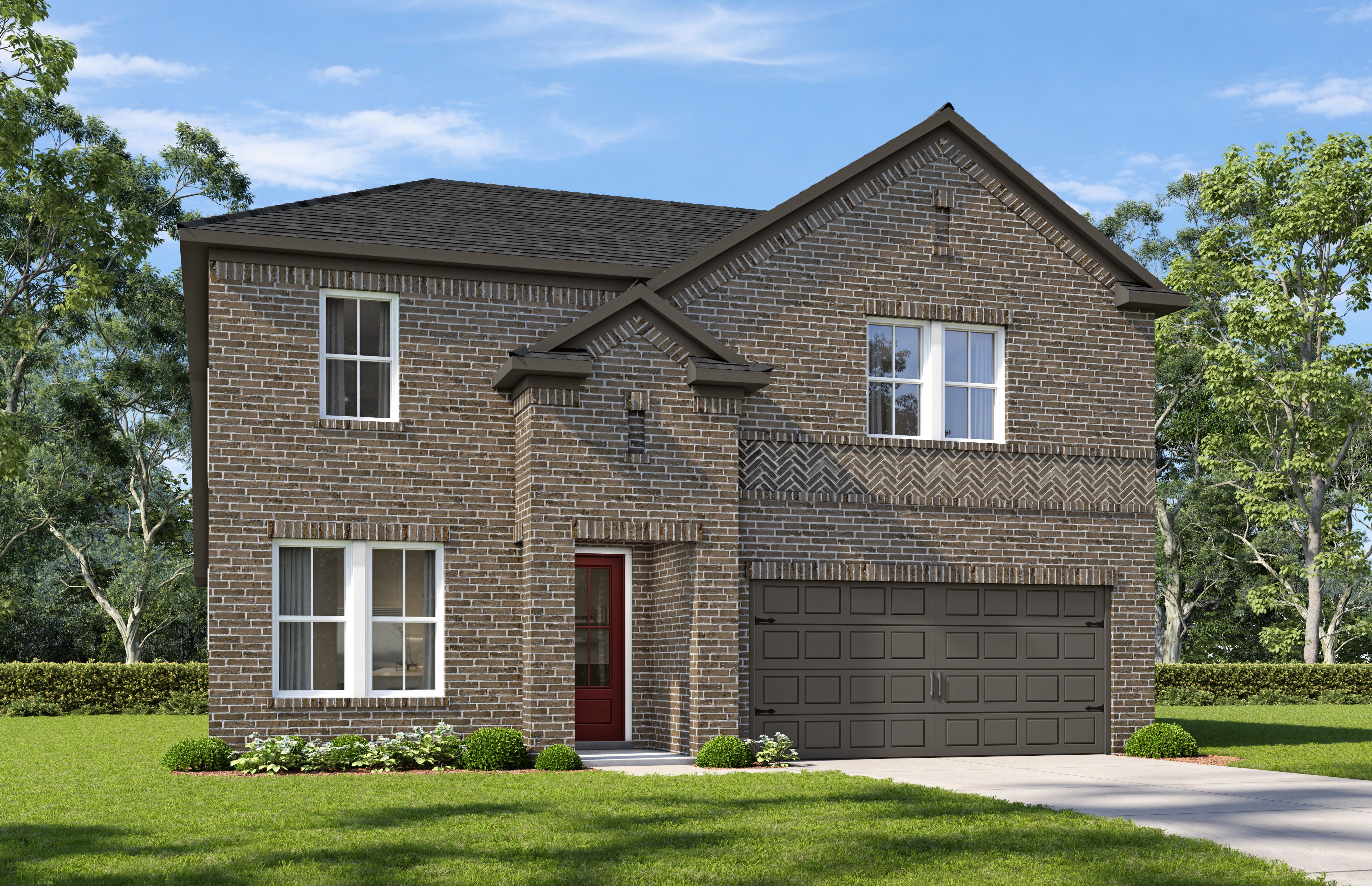 Coming Soon teaser for The Sycamore A 2-story home design by Davidson Homes in San Antonio, brick exterior