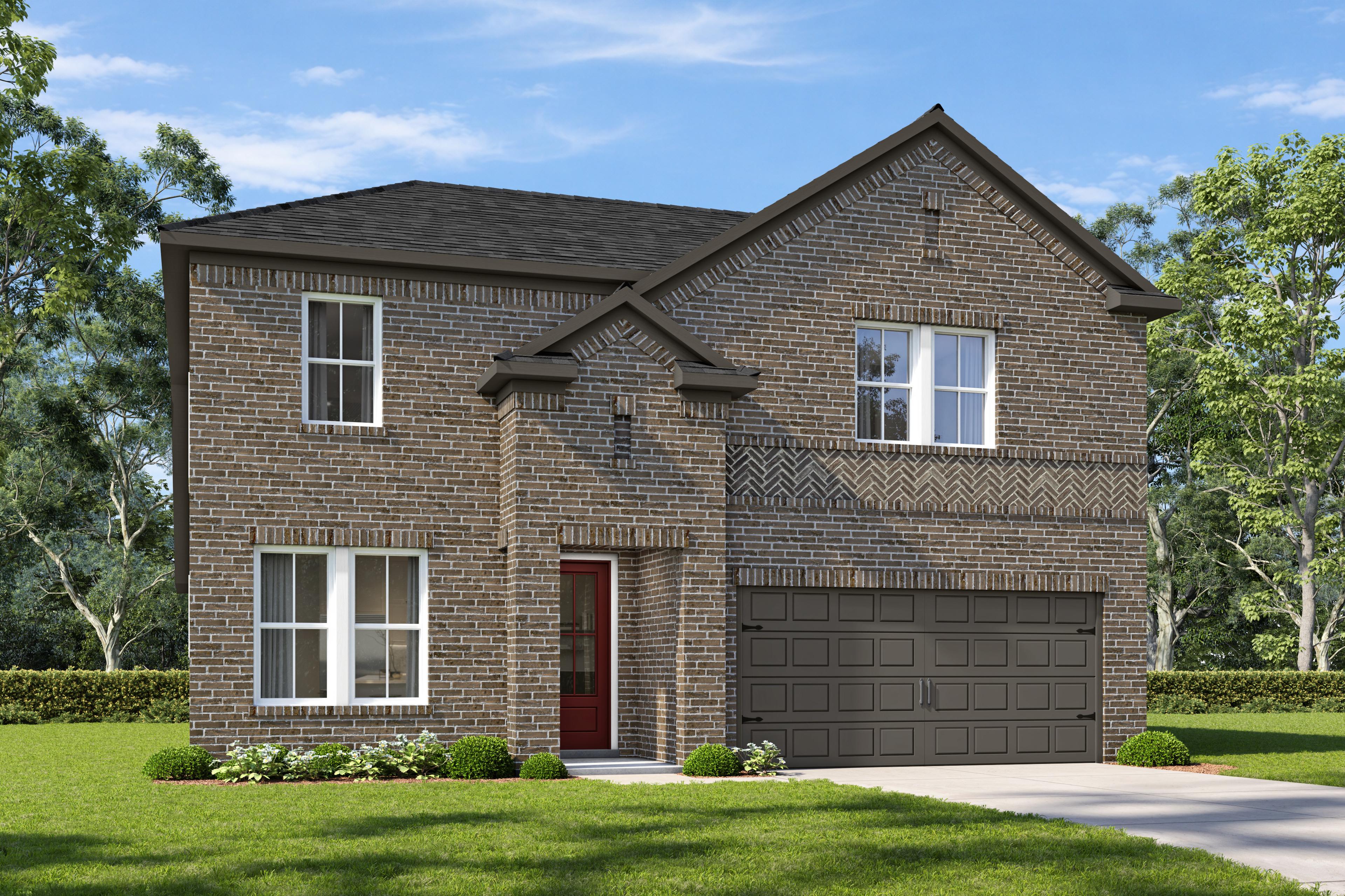 Coming Soon teaser for The Sycamore A 2-story home design by Davidson Homes in San Antonio, brick exterior