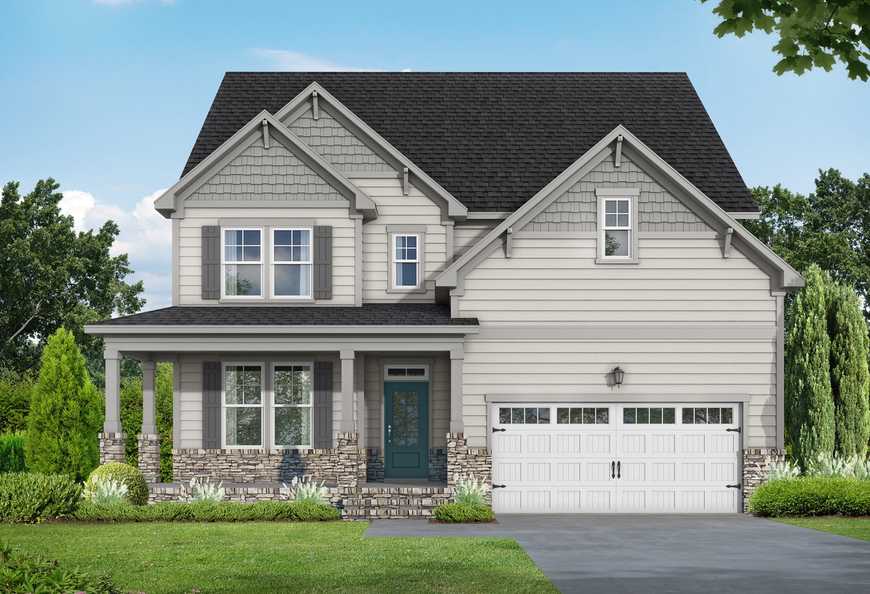 Exterior view of Davidson Homes' The Hickory II D Floor Plan
