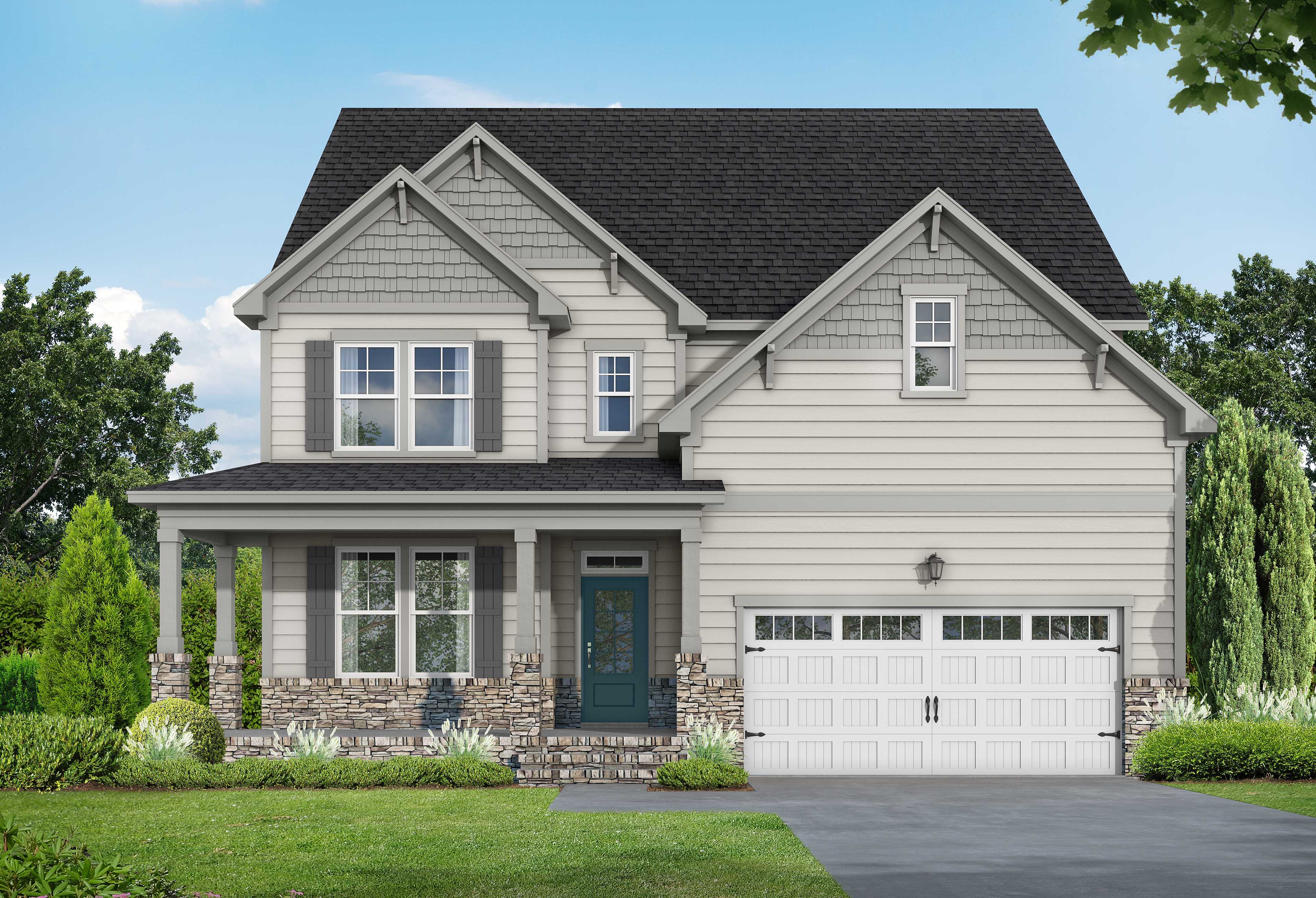 Exterior view of Davidson Homes' The Hickory D II Floor Plan