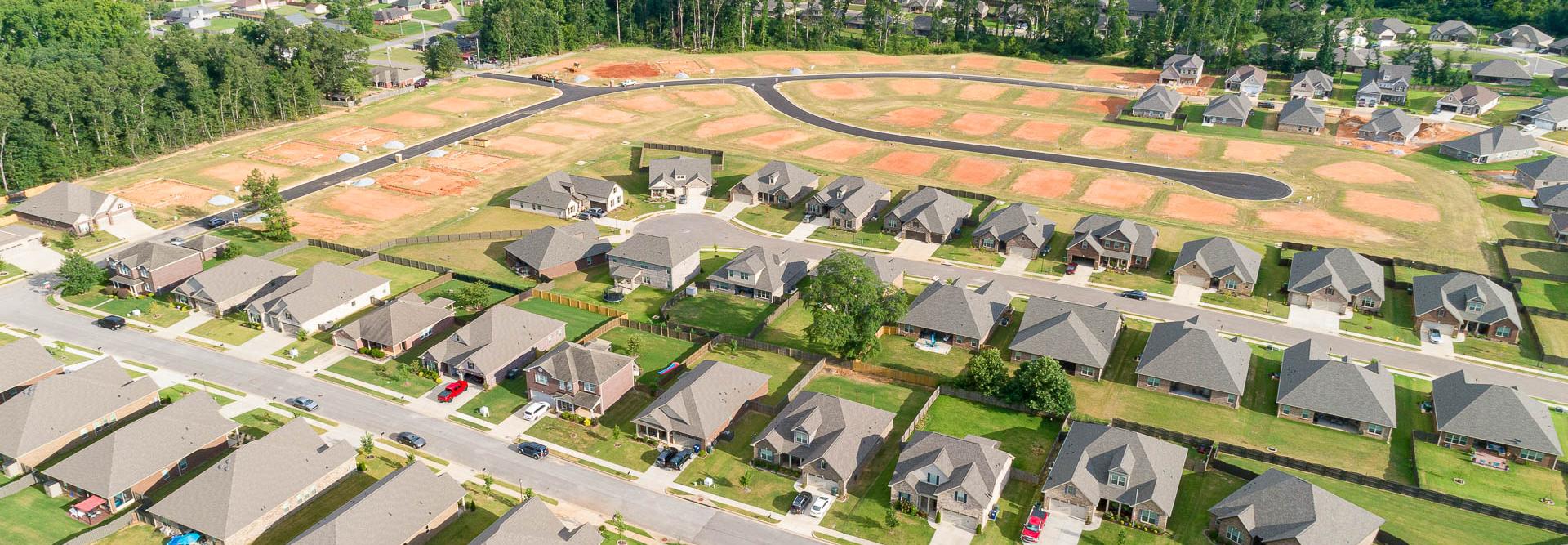 Drone Photo of Davidson Homes Laurenwood Preserve Community in Madison, Alabama