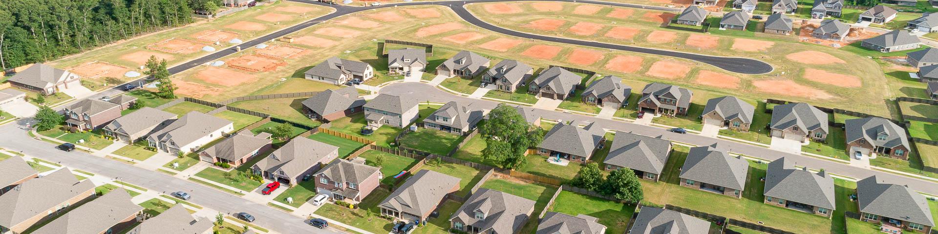 Drone Photo of Davidson Homes Laurenwood Preserve Community in Madison, Alabama
