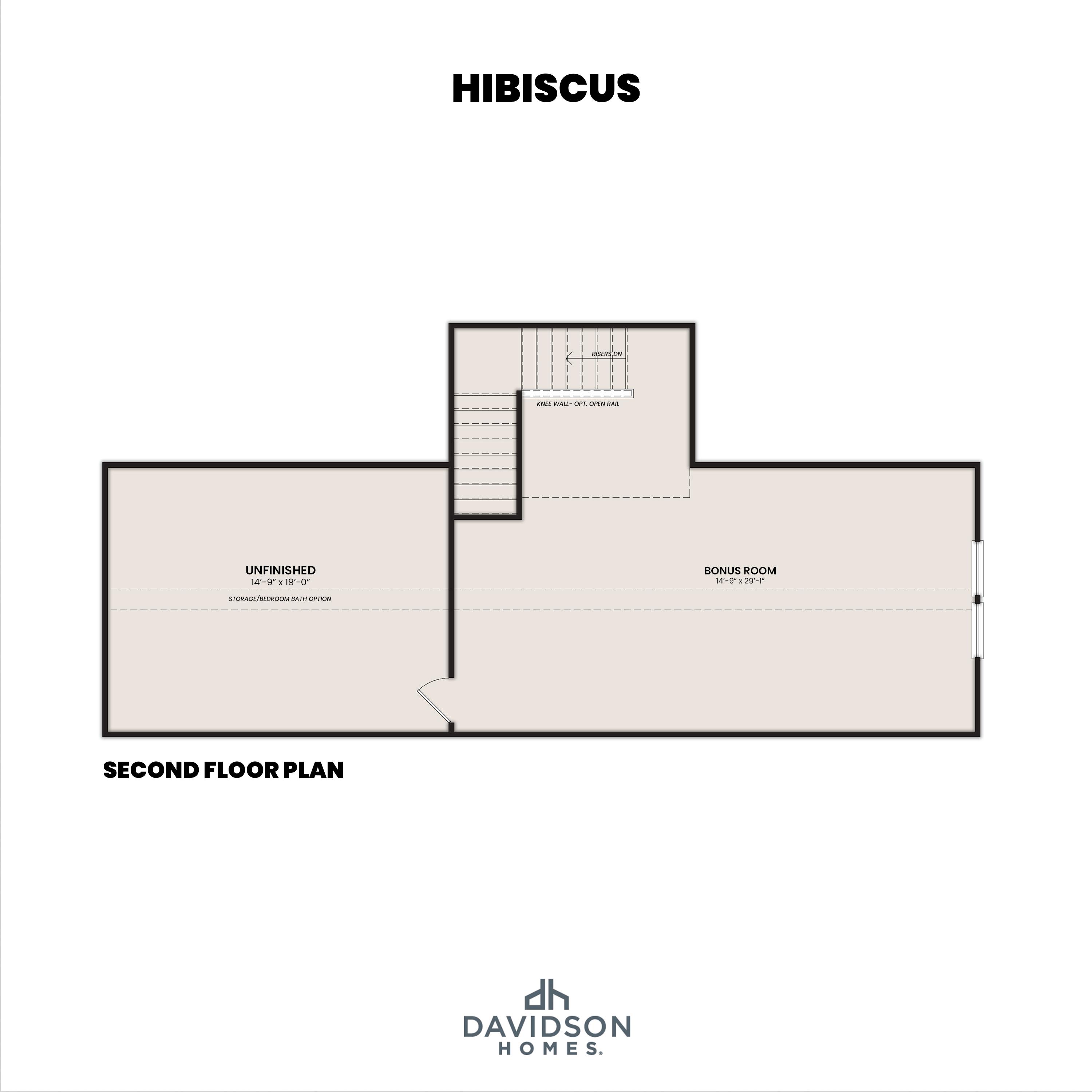2 - The Hibiscus E with Bonus buildable floor plan layout in Davidson Homes' Creekside community.