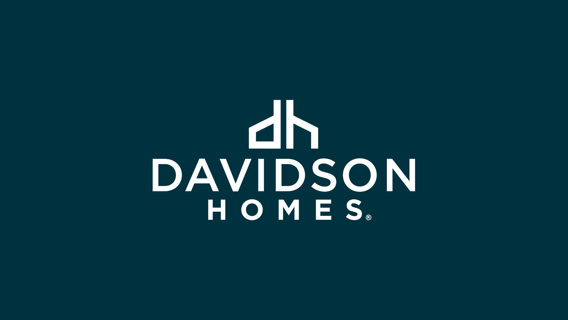 Davidson Homes logo with DH emblem and white text on navy background for Heartland welcome event in Dallas