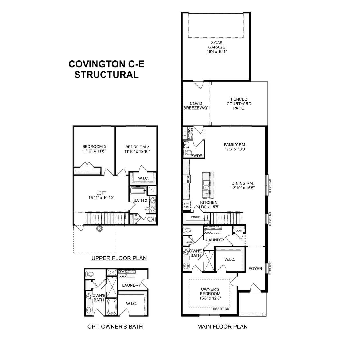 1 - The Covington C buildable floor plan layout in Davidson Homes' River Road Estates community.