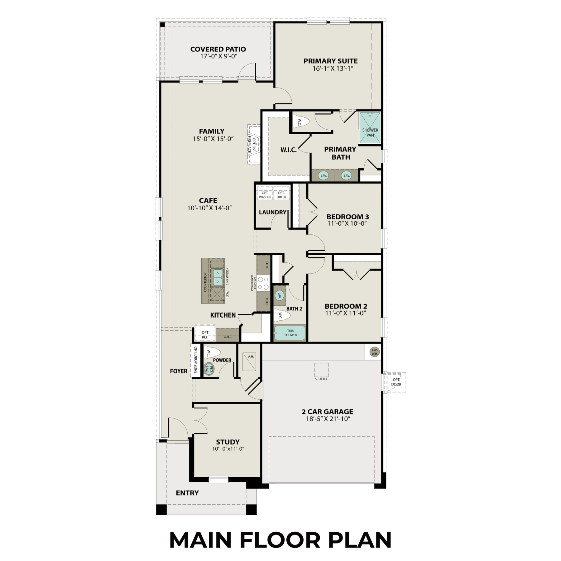 1 - The Riviera C buildable floor plan layout in Davidson Homes Homes' Enclave at Newport community.