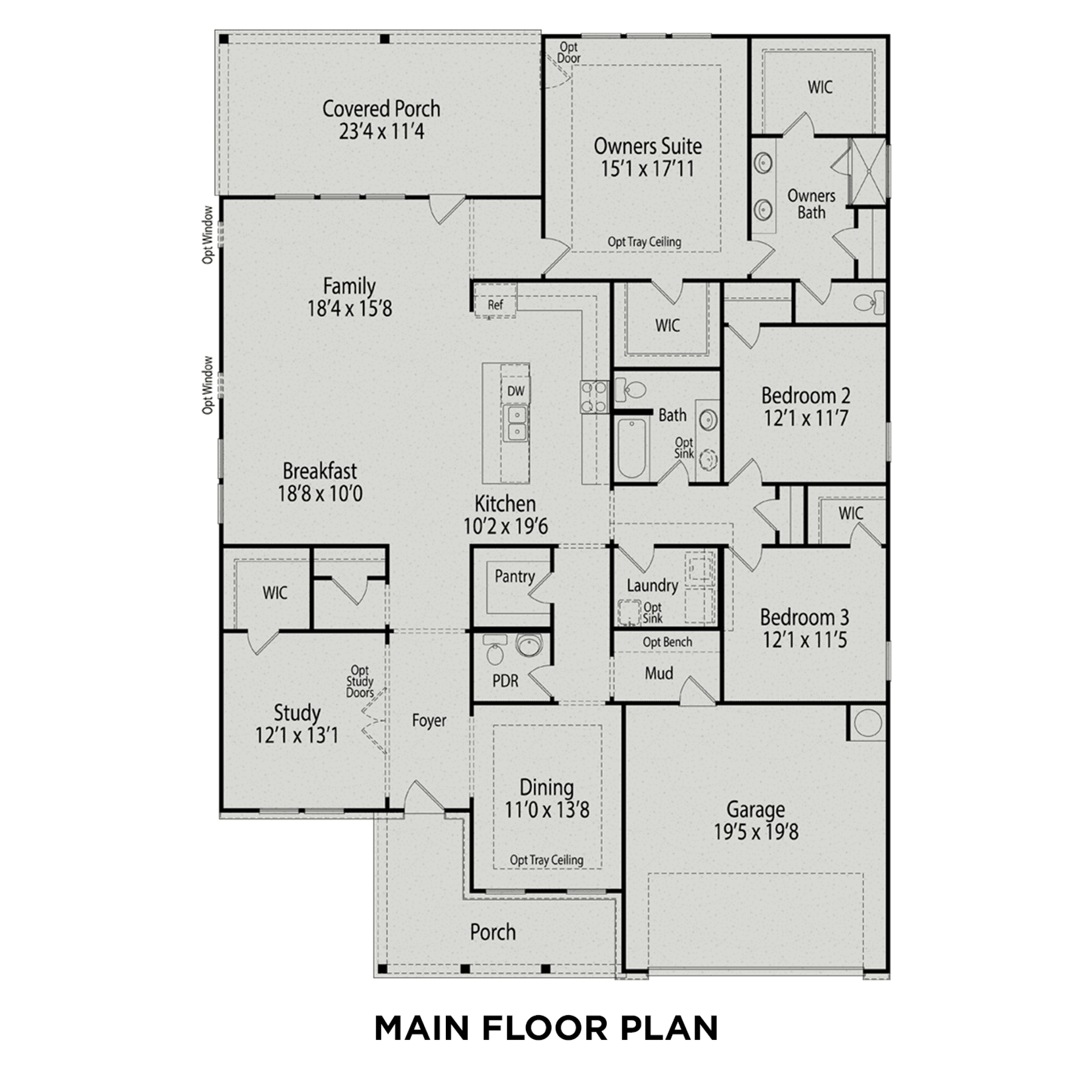 1 - The Magnolia A buildable floor plan layout in Davidson Homes Homes' Windgate community.