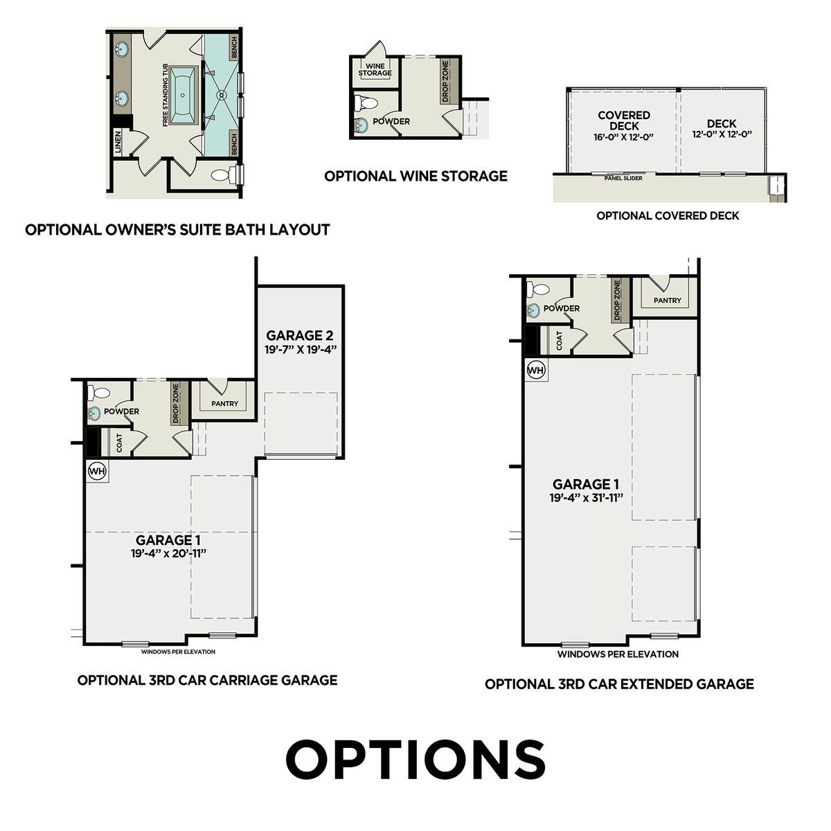 4 - The Arlington B buildable floor plan layout in Davidson Homes' Tanglewood community.