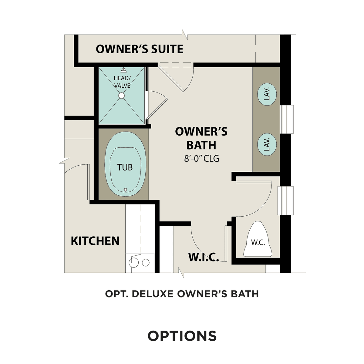 2 - The Laguna C buildable floor plan layout in Davidson Homes' Sunterra community.