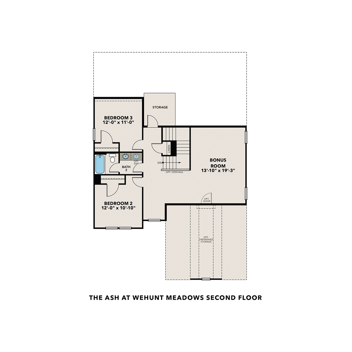 2 - The Ash B at Wehunt Meadows buildable floor plan layout in Davidson Homes' Wehunt Meadows community.