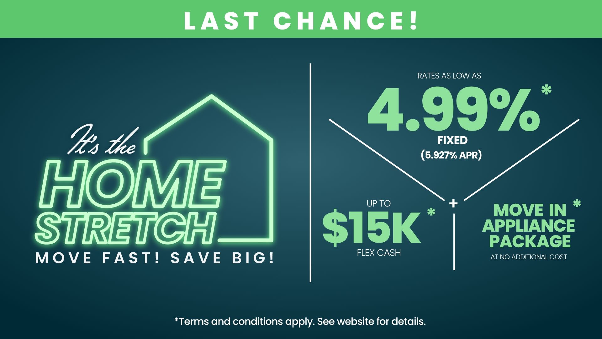 Blue plaid banner with Welcome Home title, announcing rates as low as 1.99% mortgage for Houston new homes