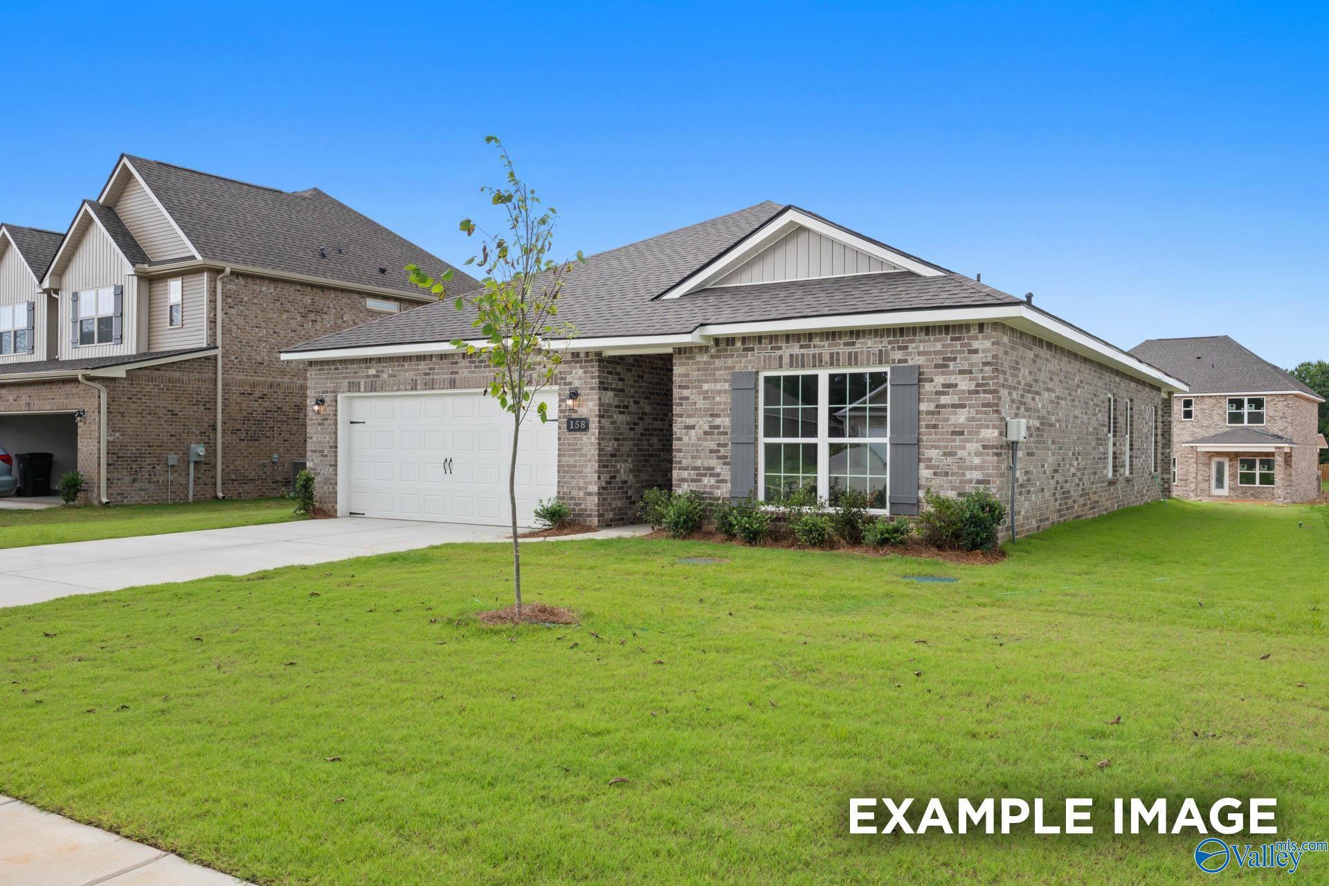 The Franklin floor plan by Davidson Homes, a 1-story brick exterior home with a 2-car garage in Walker's Hill, Meridianville.