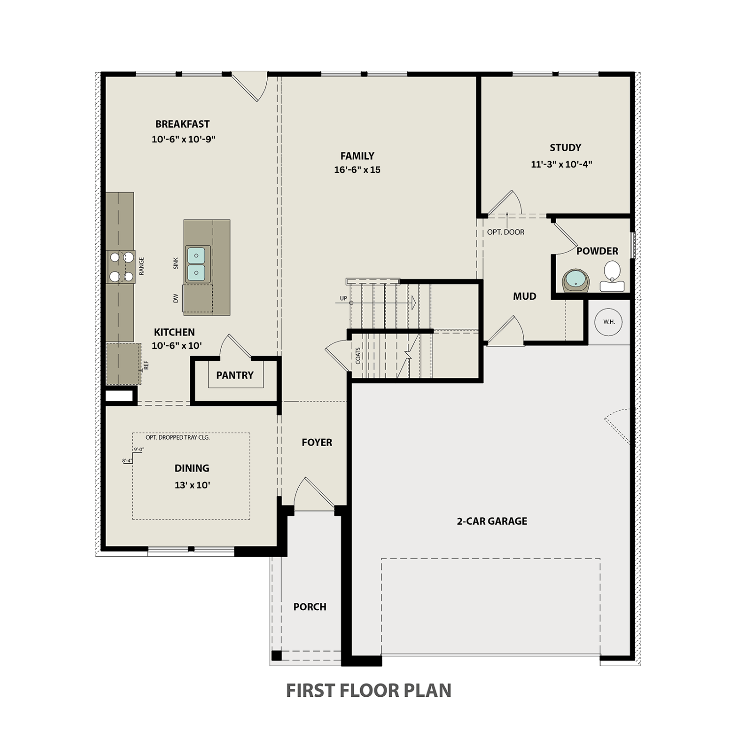 Davidson Homes' The Willow C Main Floor Plan