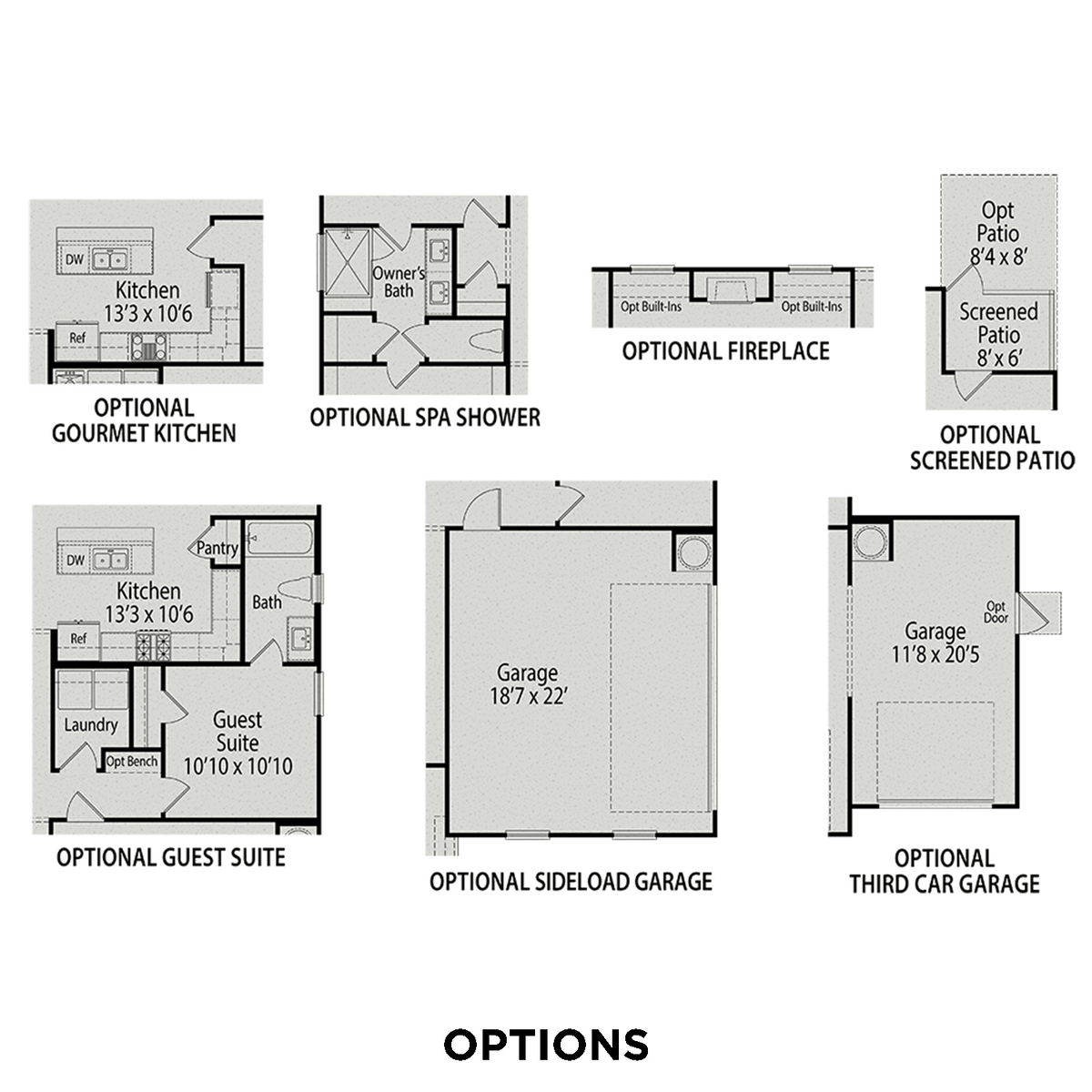 2 - The Daphne D buildable floor plan layout in Davidson Homes' Tobacco Road community.