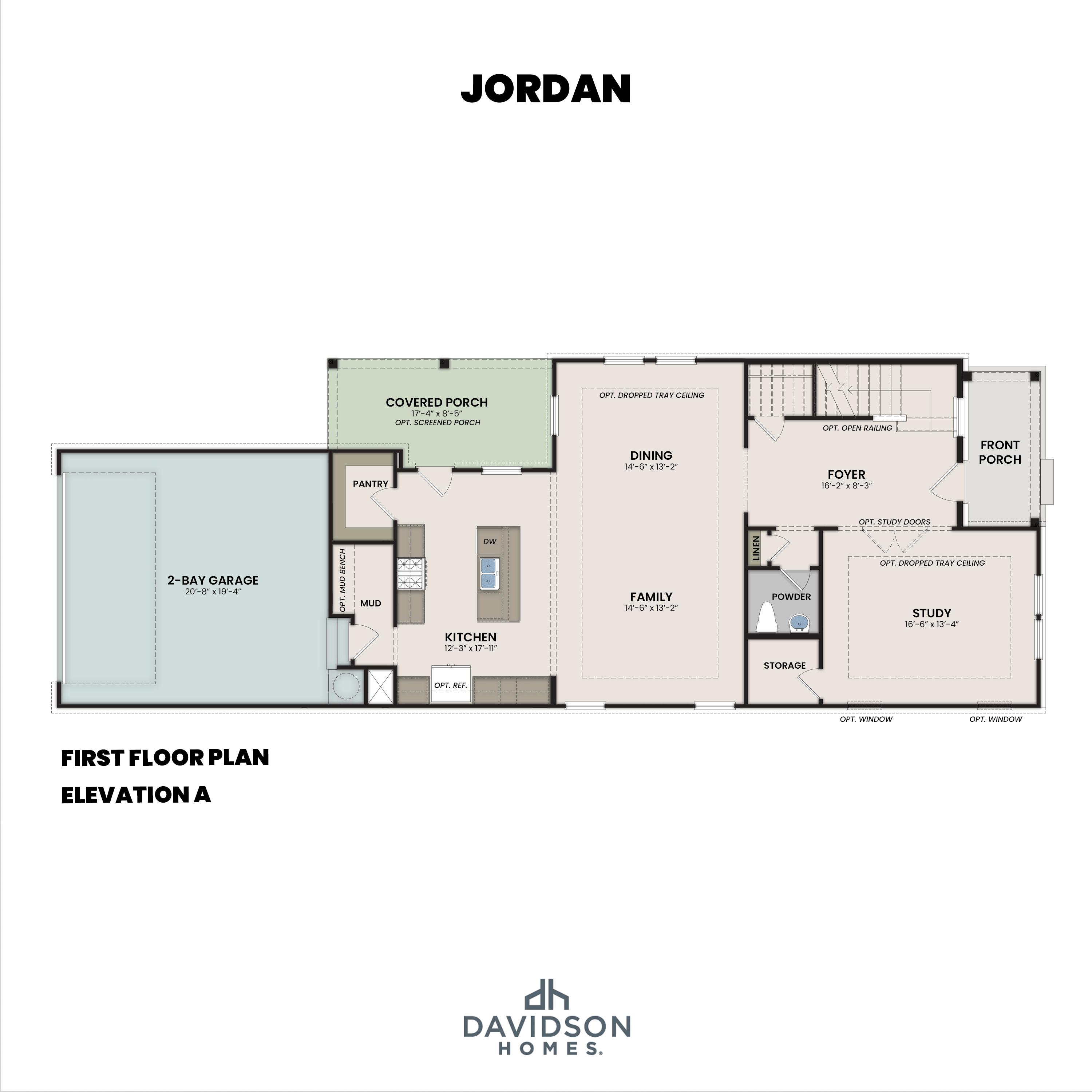 1 - The Jordan B buildable floor plan layout in Davidson Homes Homes' Forestville Yard community.