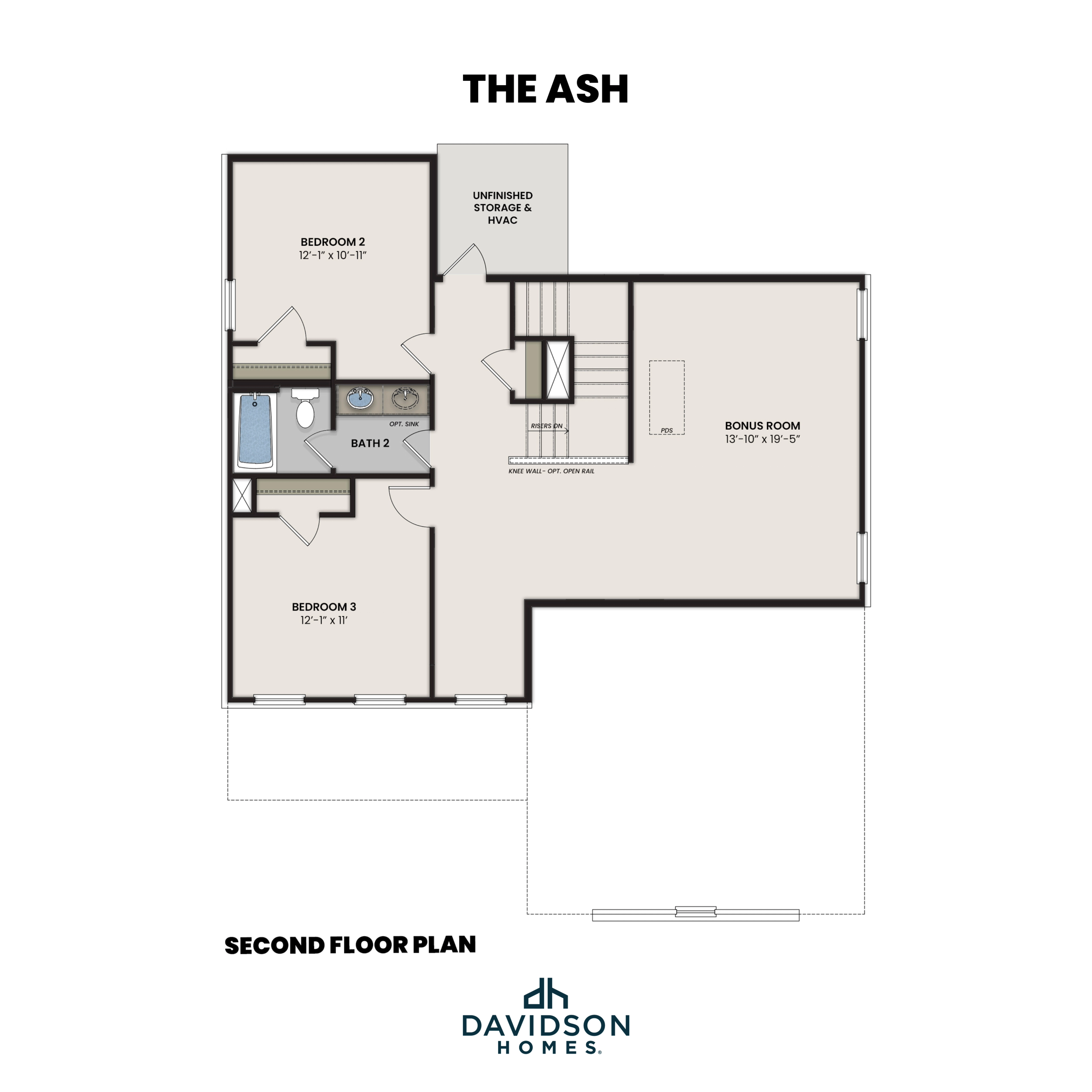 2 - The Ash N buildable floor plan layout in Davidson Homes Homes' Heartland community.