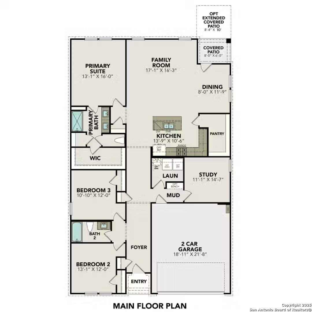 The Daphne F floor plan: 3-bed, 2-bath 1,917 sq ft 1-story home with 2-car garage by Davidson Homes in Hickory Ridge, Elmendorf, TX
