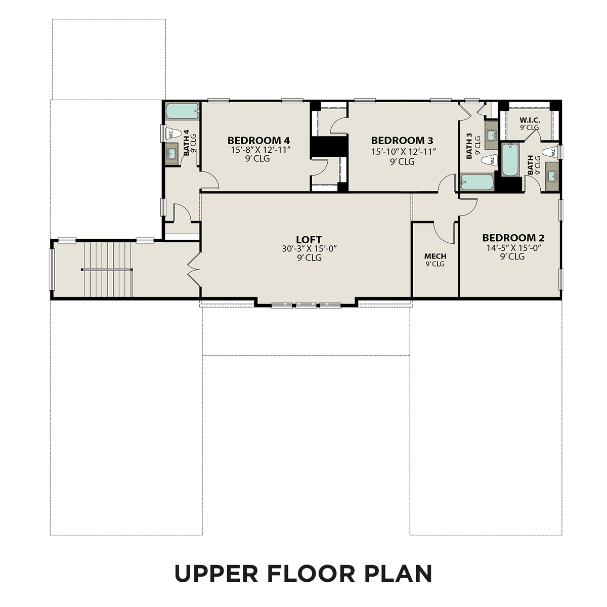 2 - The Cheatham B buildable floor plan layout in Davidson Homes' Shelton Square community.