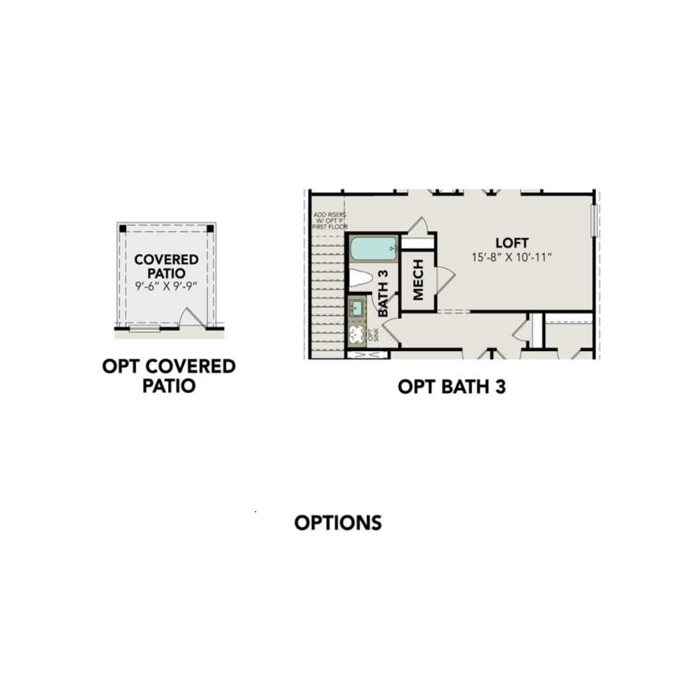 3 - The Brazos E buildable floor plan layout in Davidson Homes Homes' Lakes at Black Oak community.