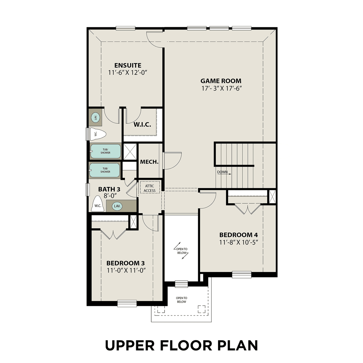 2 - The Philip A buildable floor plan layout in Davidson Homes' Sunterra community.