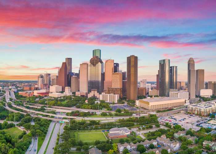 Houston Skyline During Sunset 