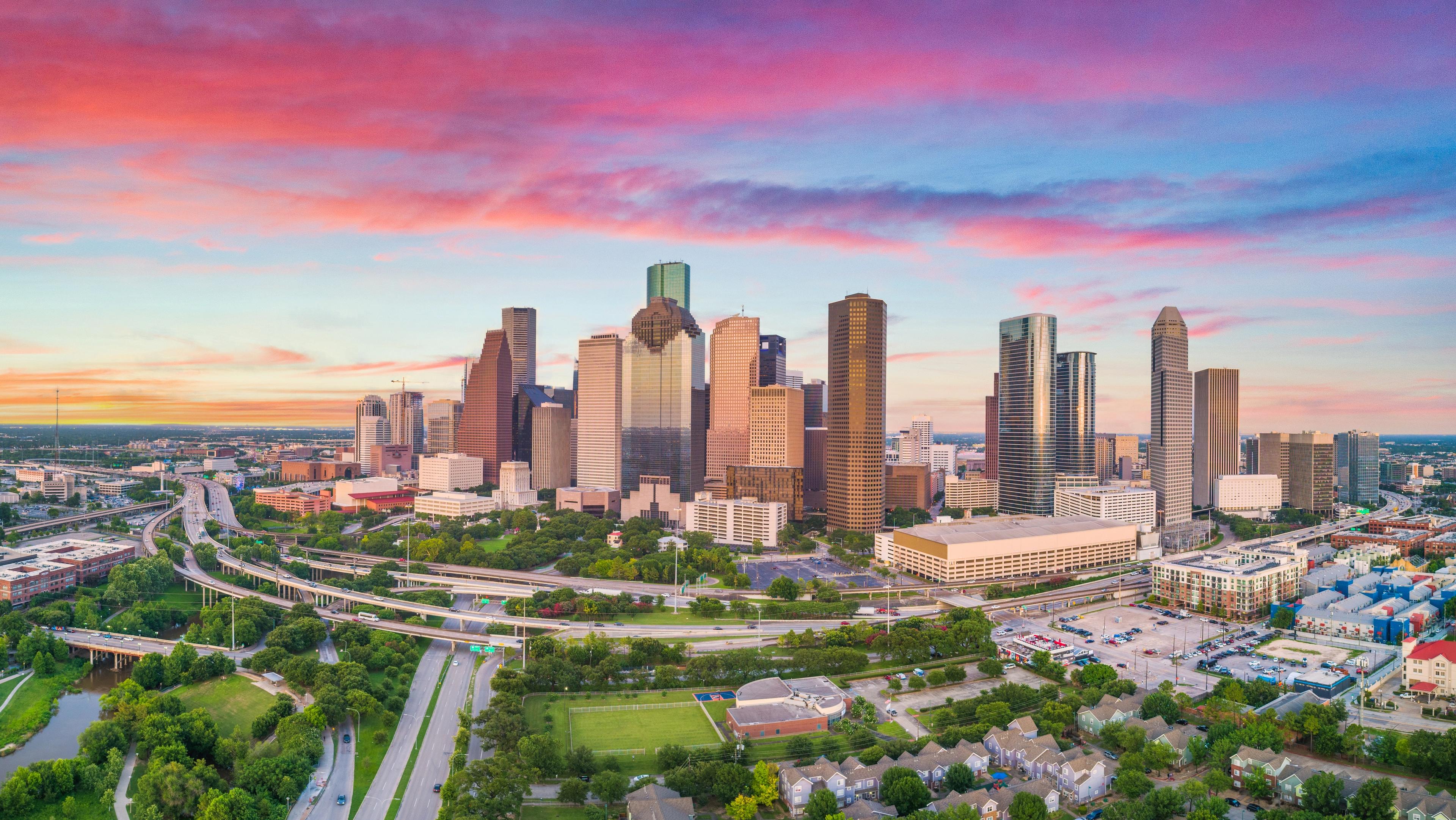 Houston Skyline During Sunset