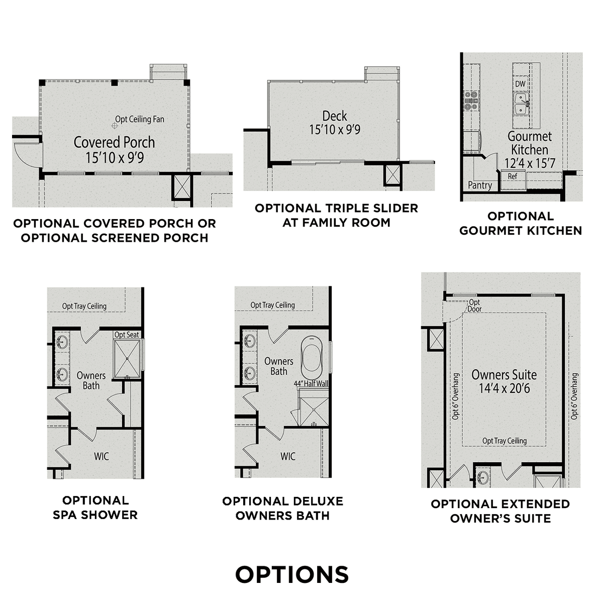 3 - The Cypress D buildable floor plan layout in Davidson Homes' Weatherford East community.