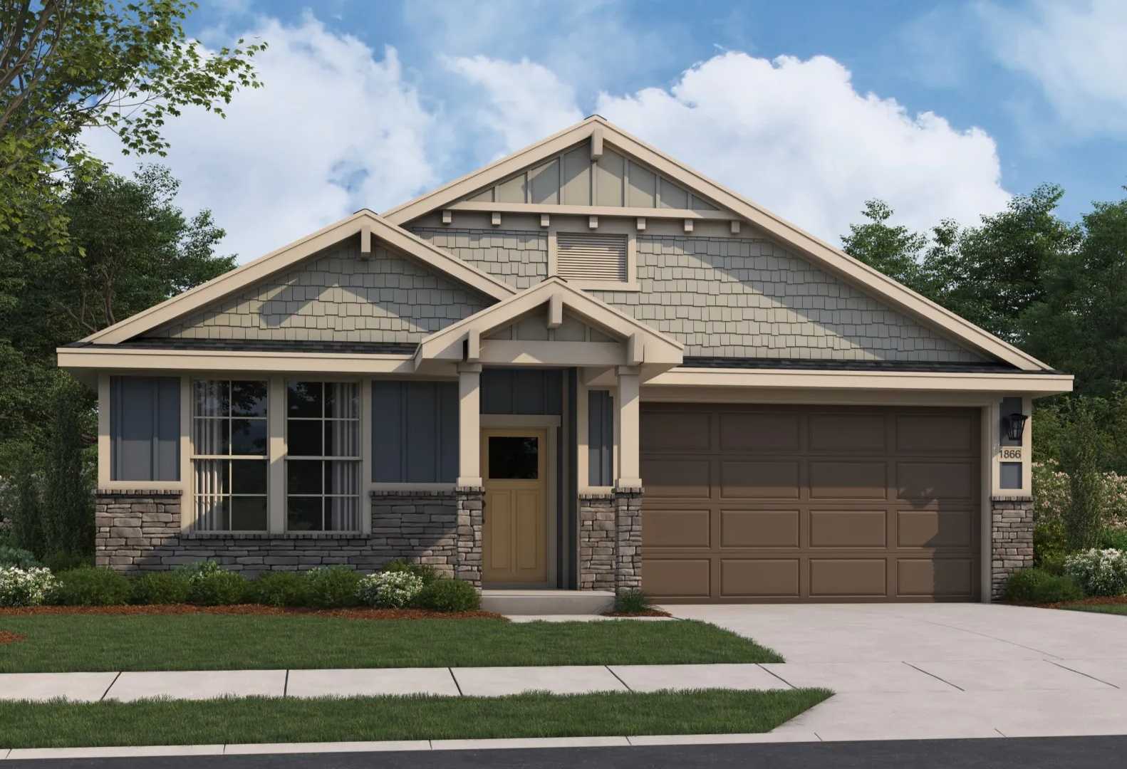 Exterior view of Davidson Homes' The Aurora B Floor Plan
