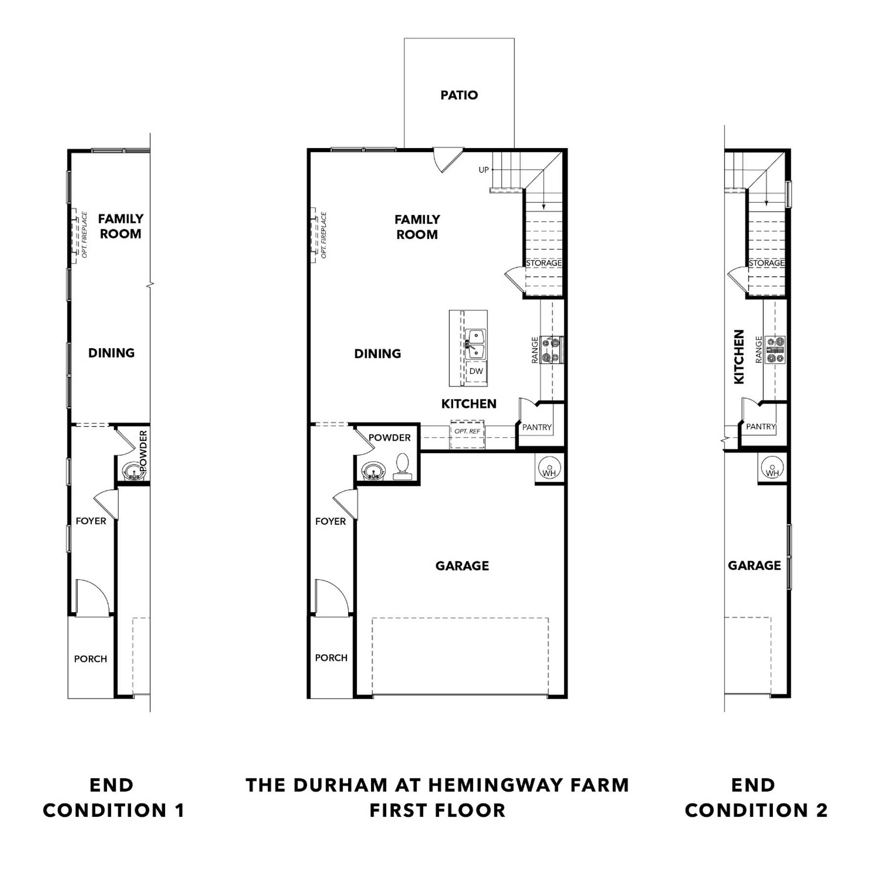 1 - The Durham E buildable floor plan layout in Davidson Homes Homes' Hemingway community.