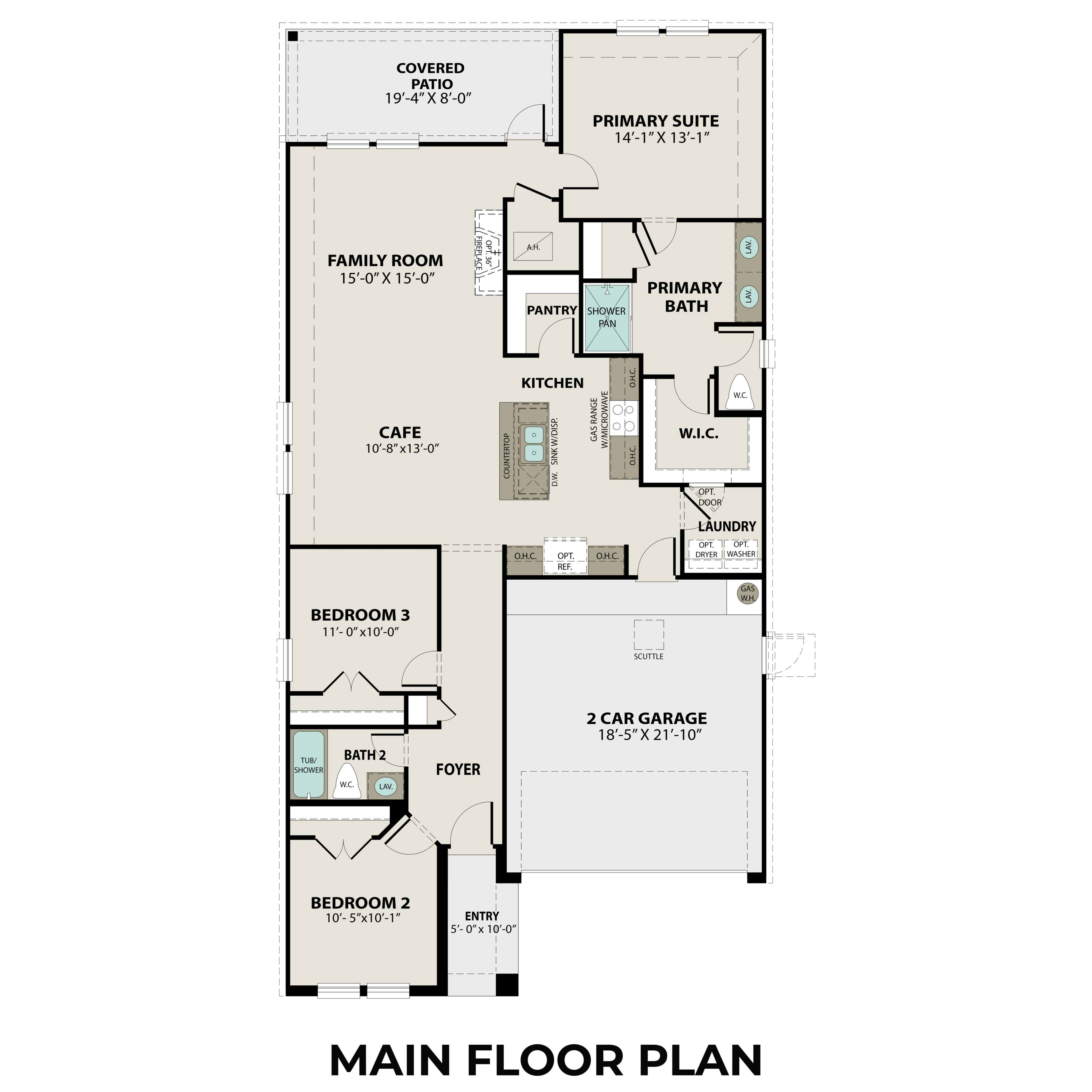 The Laguna B Main Floor Plan