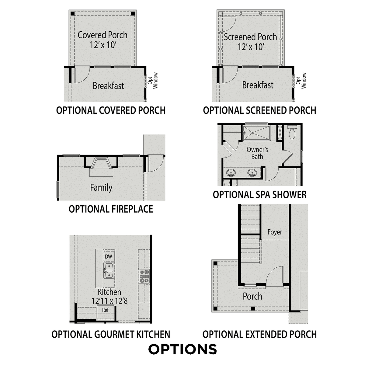 3 - The Gavin B floor plan layout for 166 Gregory Village Drive in Davidson Homes' Gregory Village community.
