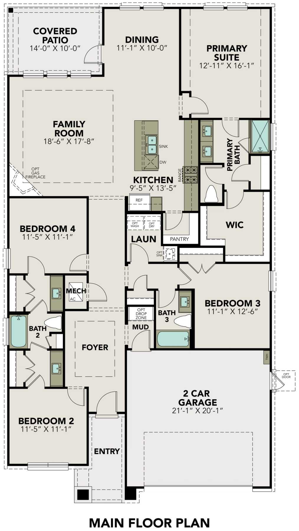 1 - The Acadia C with 3-Car Garage buildable floor plan layout in Davidson Homes Homes' Lago Mar community.