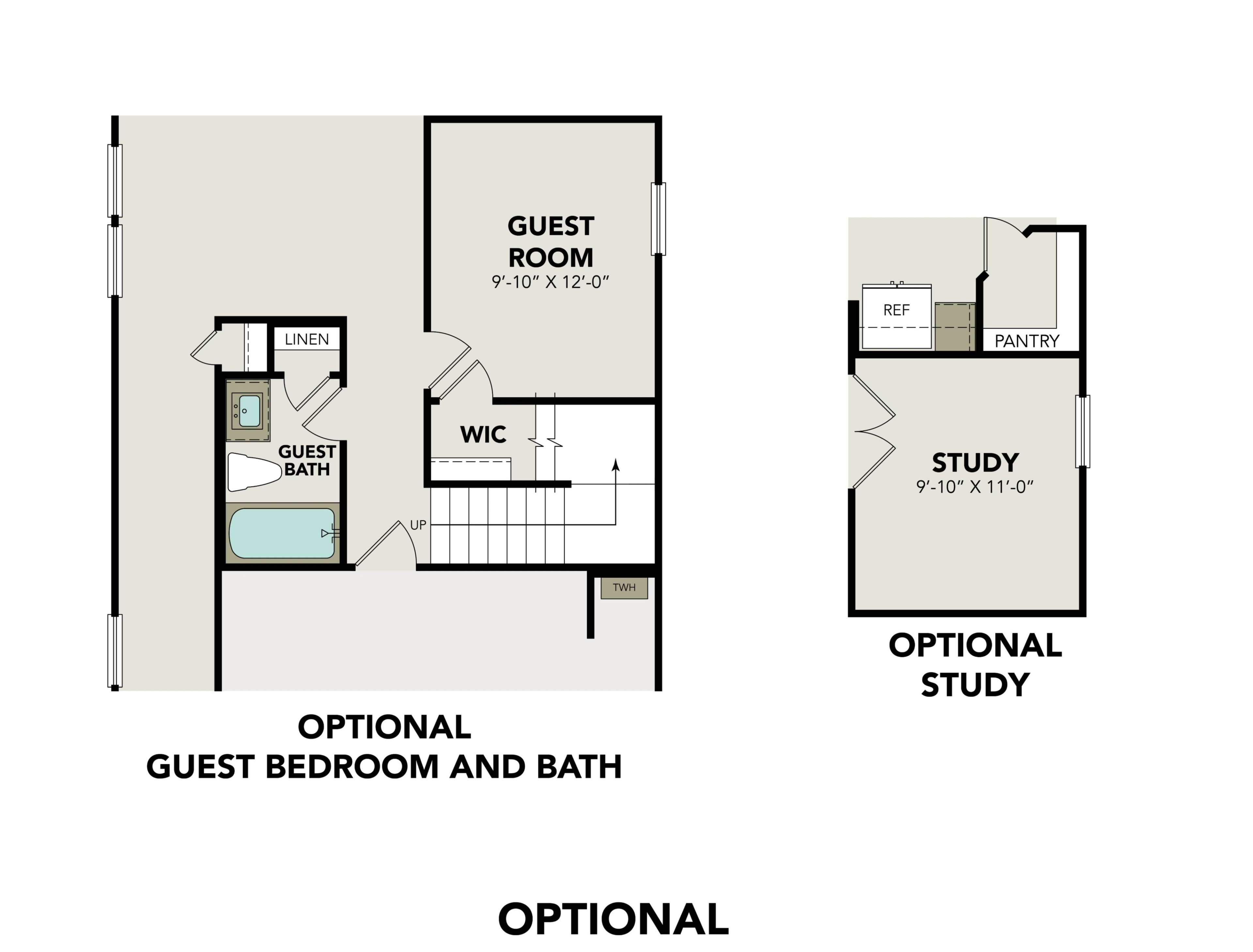 3 - The Florence D buildable floor plan layout in Davidson Homes Homes' Cedar Heights community.
