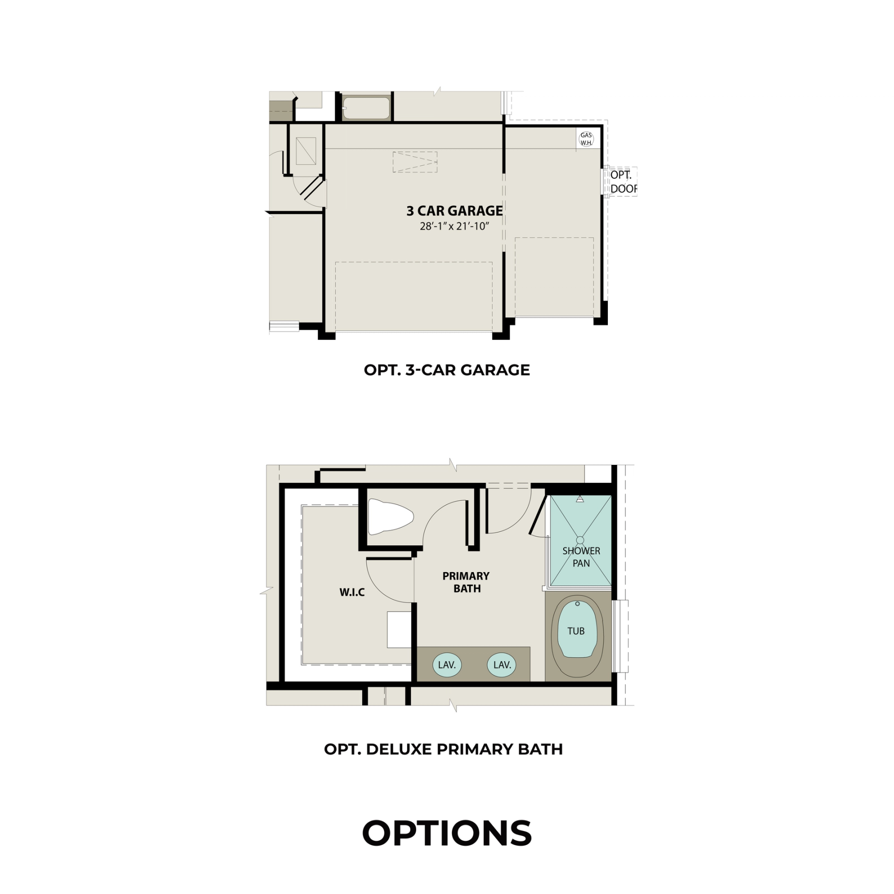 2 - The Riviera buildable floor plan layout in Davidson Homes Homes' Sunterra community.
