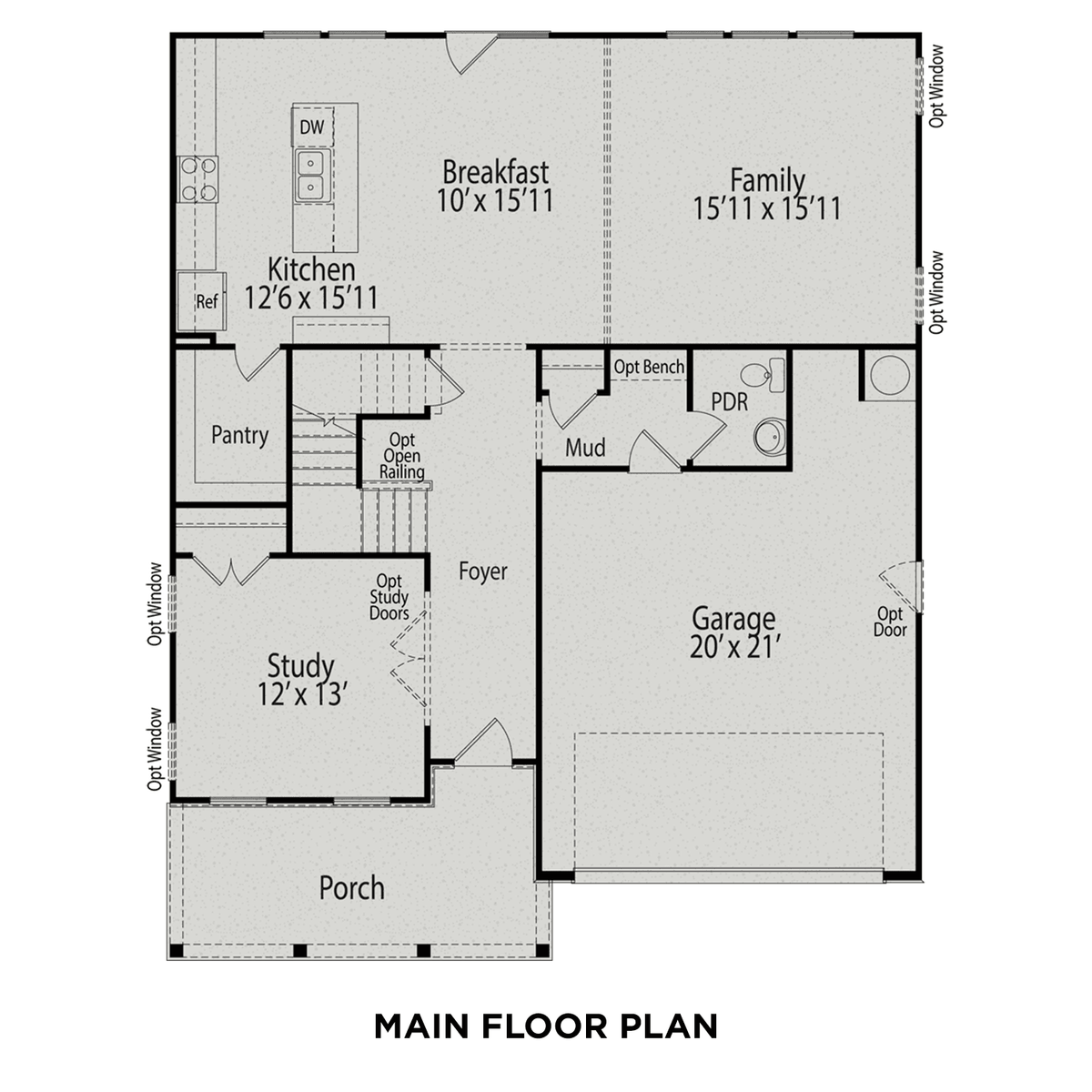 1 - The Hemlock D buildable floor plan layout in Davidson Homes' Glenmere community.