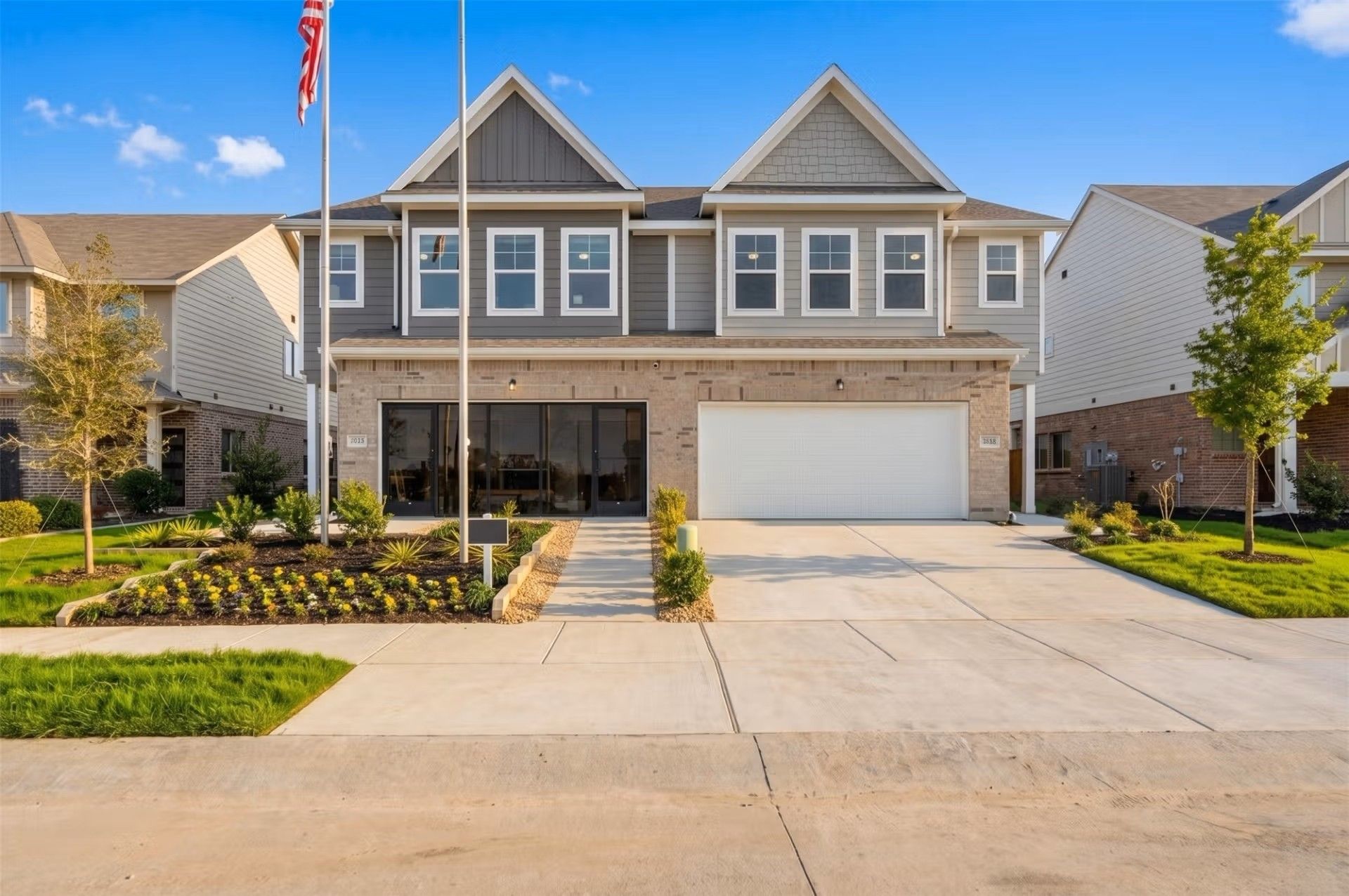 Two-story, 3-bedroom Wake C floor plan by Davidson Homes with a 2-car garage in Lake Park Villas, Wylie, Texas.