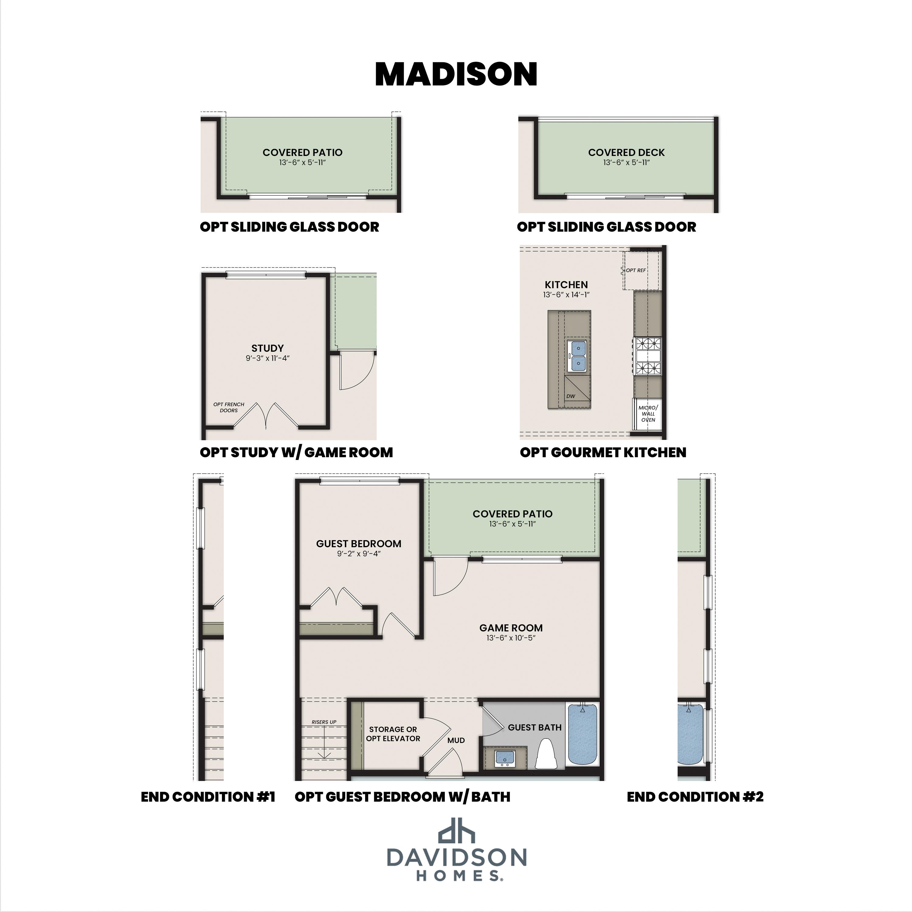 4 - The Madison D buildable floor plan layout in Davidson Homes' Bradford community.