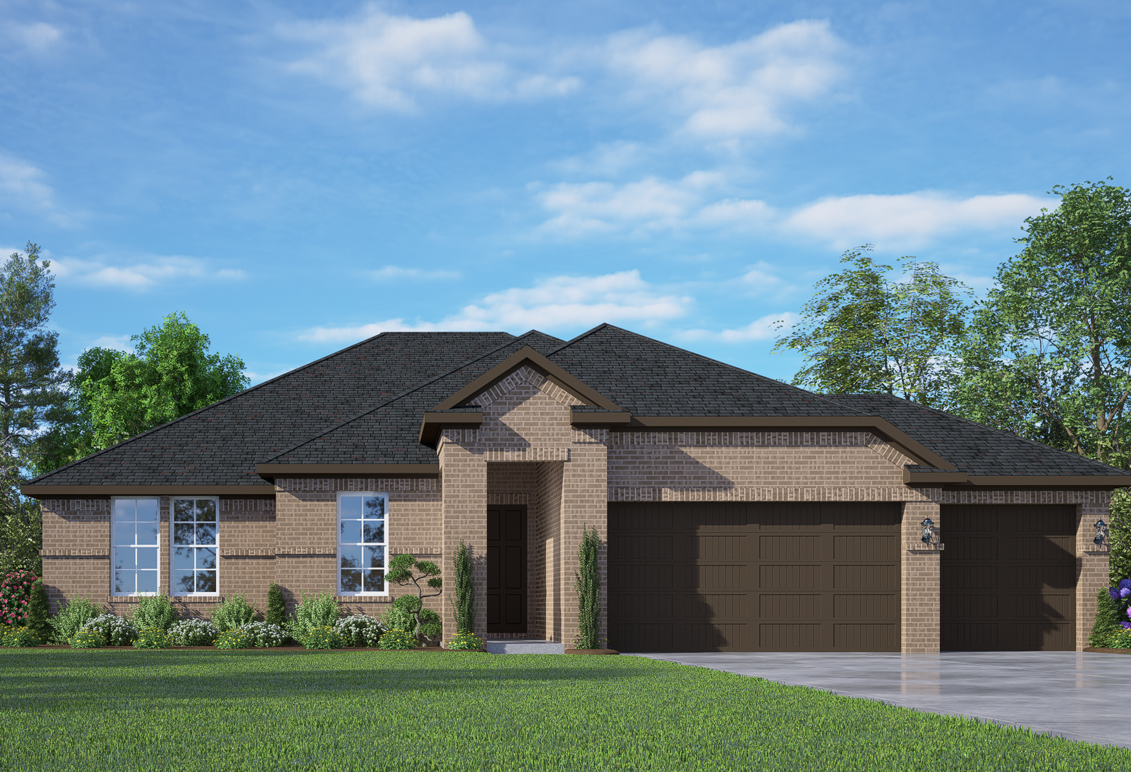 The Edward A with 3-Car Garage