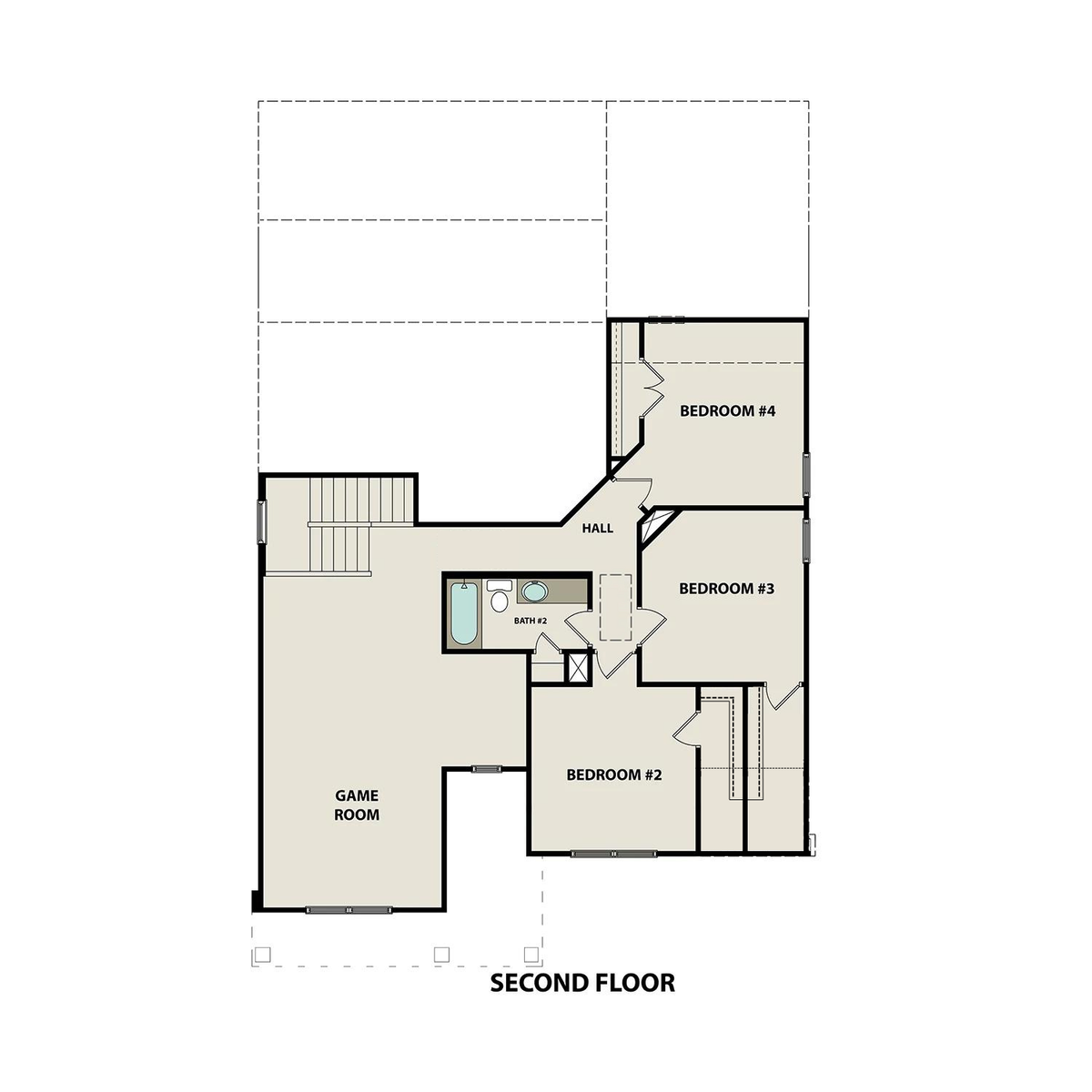 2 - The Ridgeport buildable floor plan layout in Davidson Homes' Carellton community.