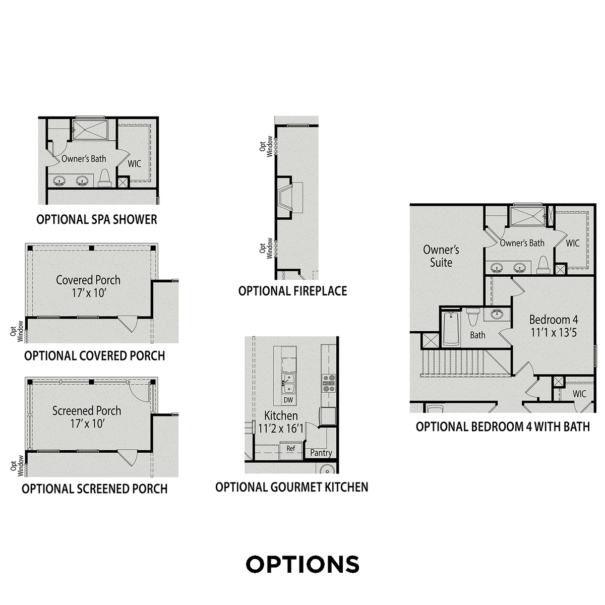 3 - The Grace A floor plan layout for 182 Gregory Village Drive in Davidson Homes' Gregory Village community.