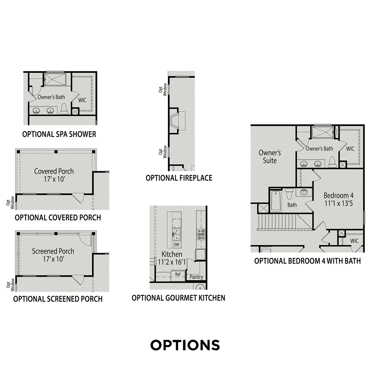 3 - The Grace A floor plan layout for 60 Grassy Ridge Court in Davidson Homes' Beverly Place community.