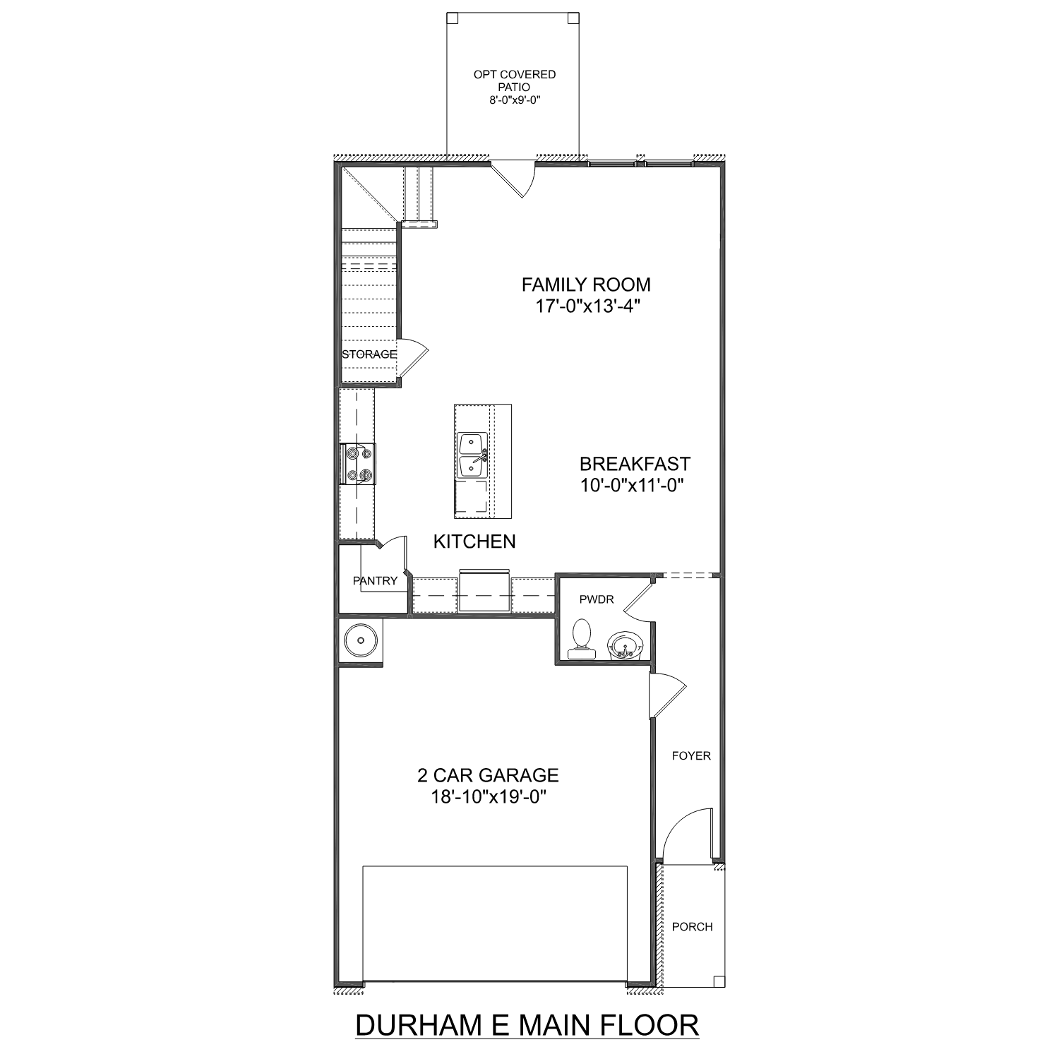 The Durham E Floor Plan in Lake Park Villas Wylie, TX