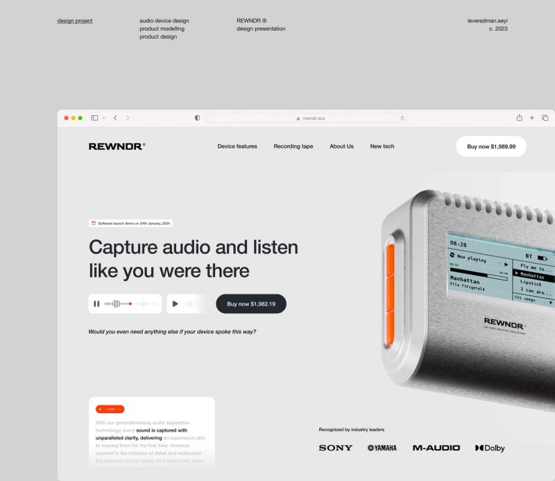Audio Device Landing Page