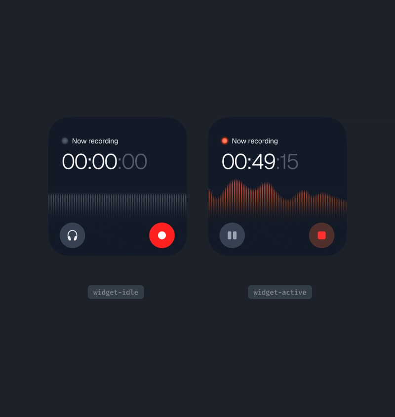 Audio Recorder Widget Dark